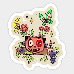 zombies and butterfly Sticker